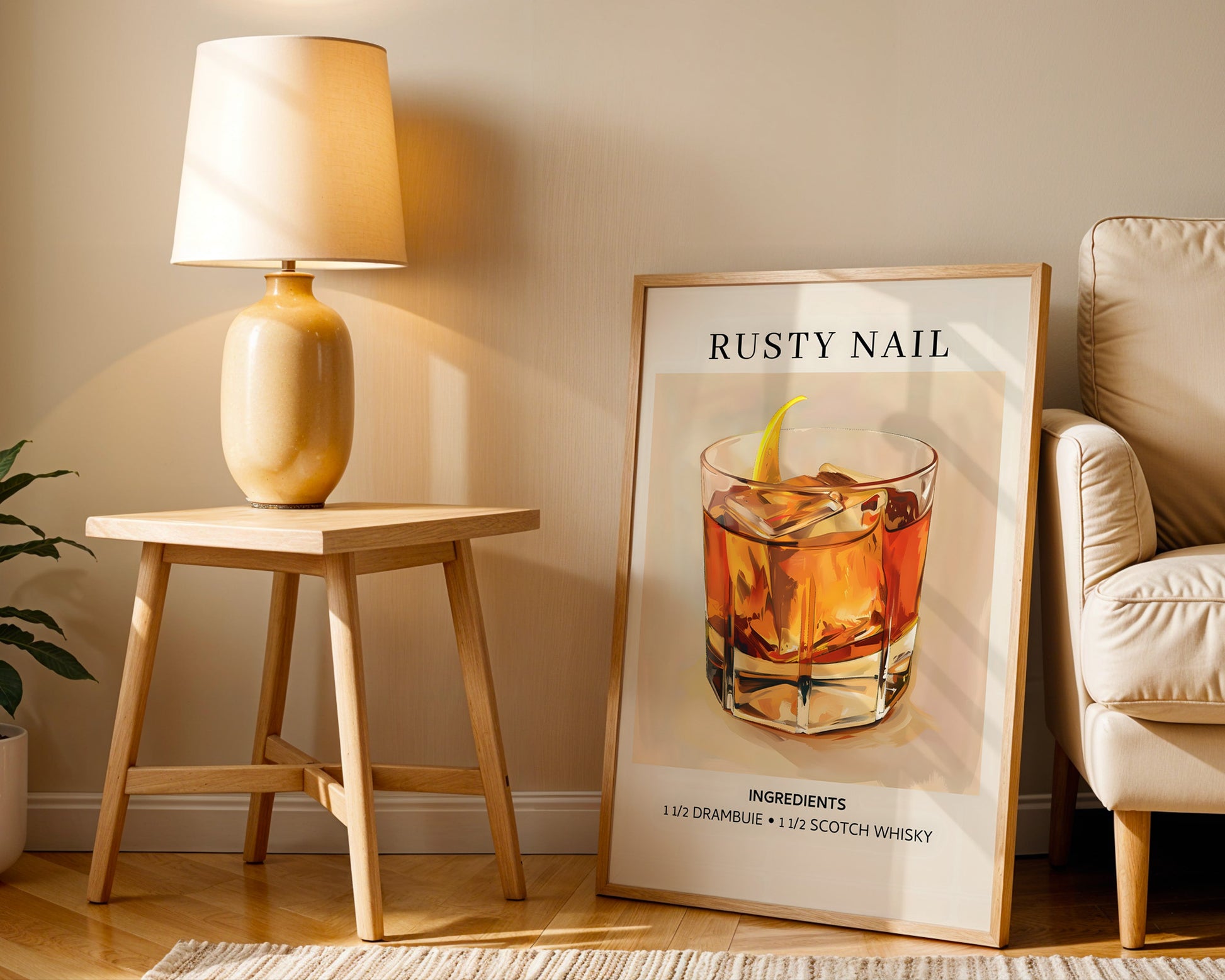 Rusty Nail Vintage Cocktail Poster - GroovyGrove