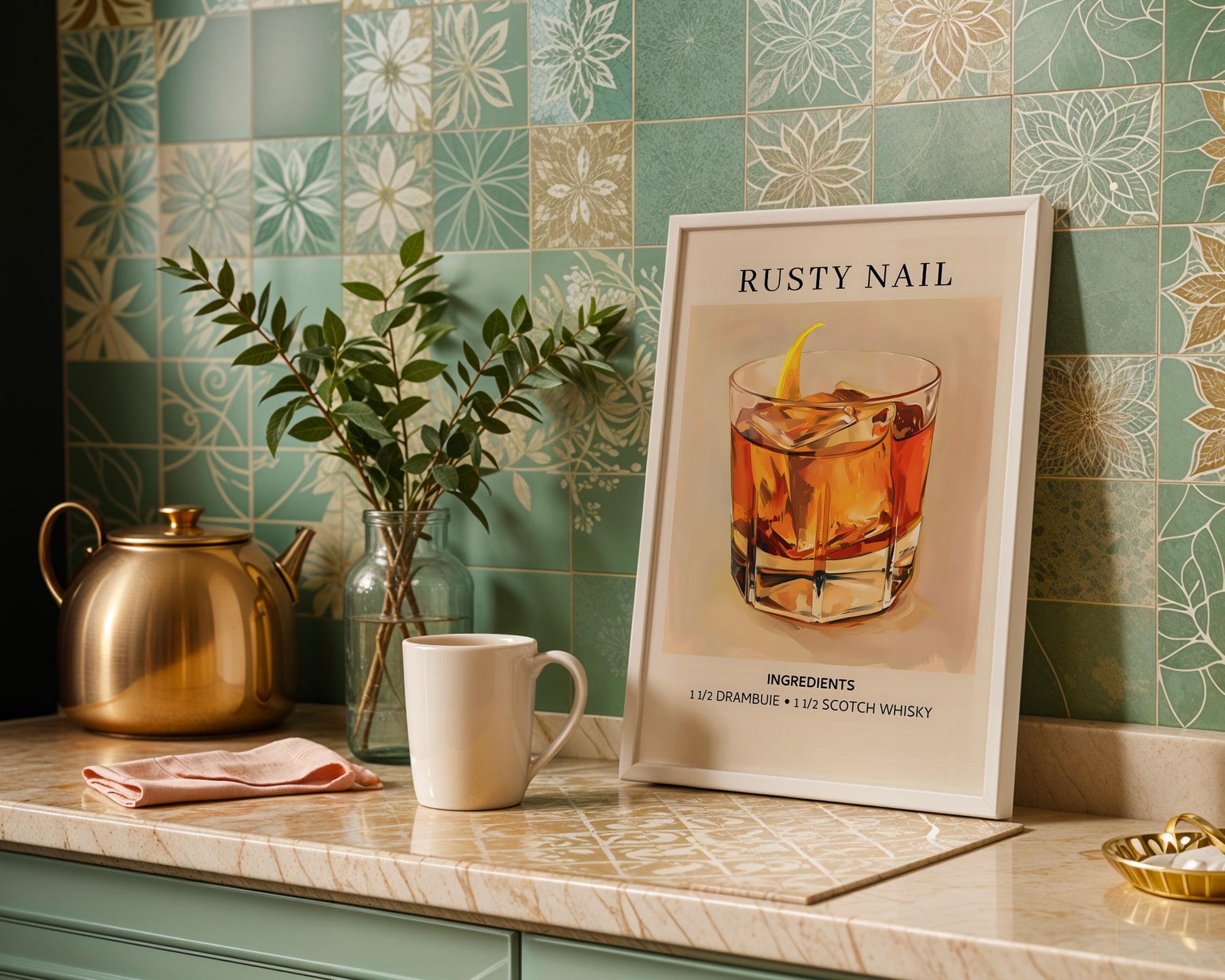 Rusty Nail Vintage Cocktail Poster - GroovyGrove