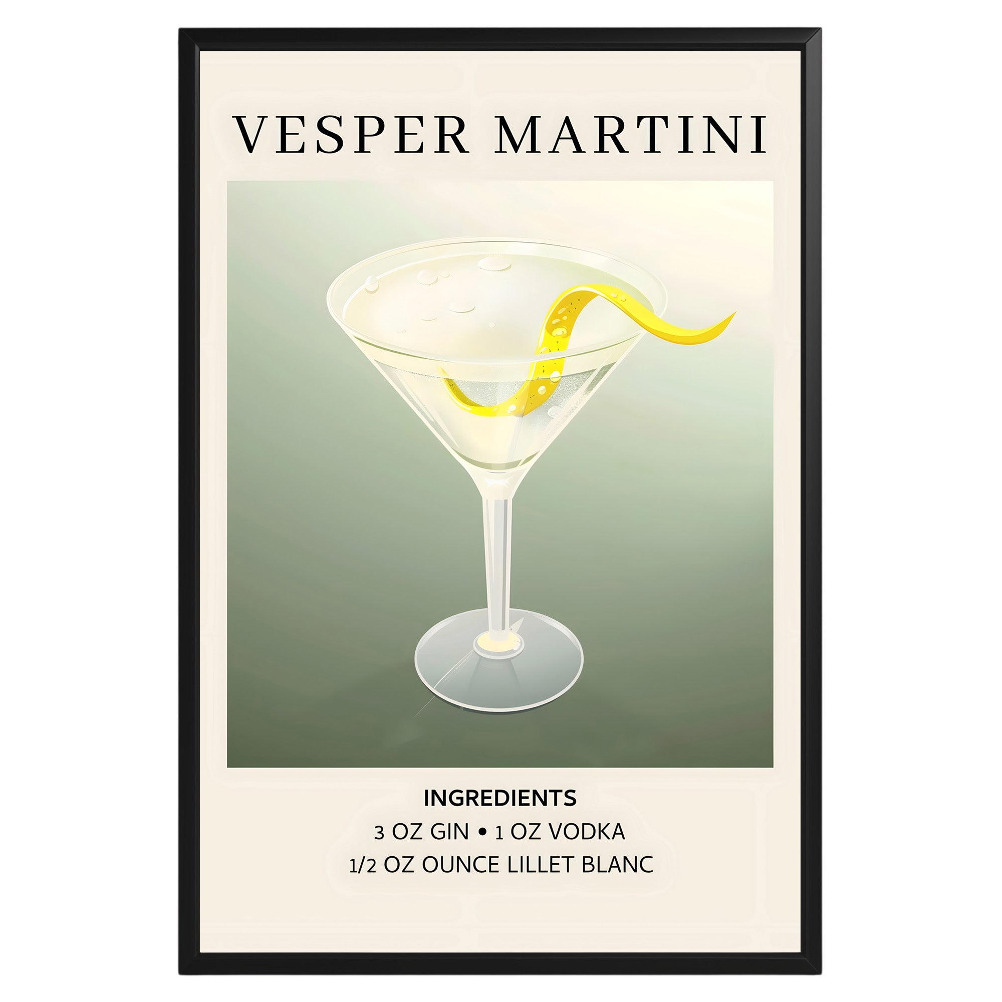 Vesper Martini Vintage Cocktail Poster - GroovyGrove