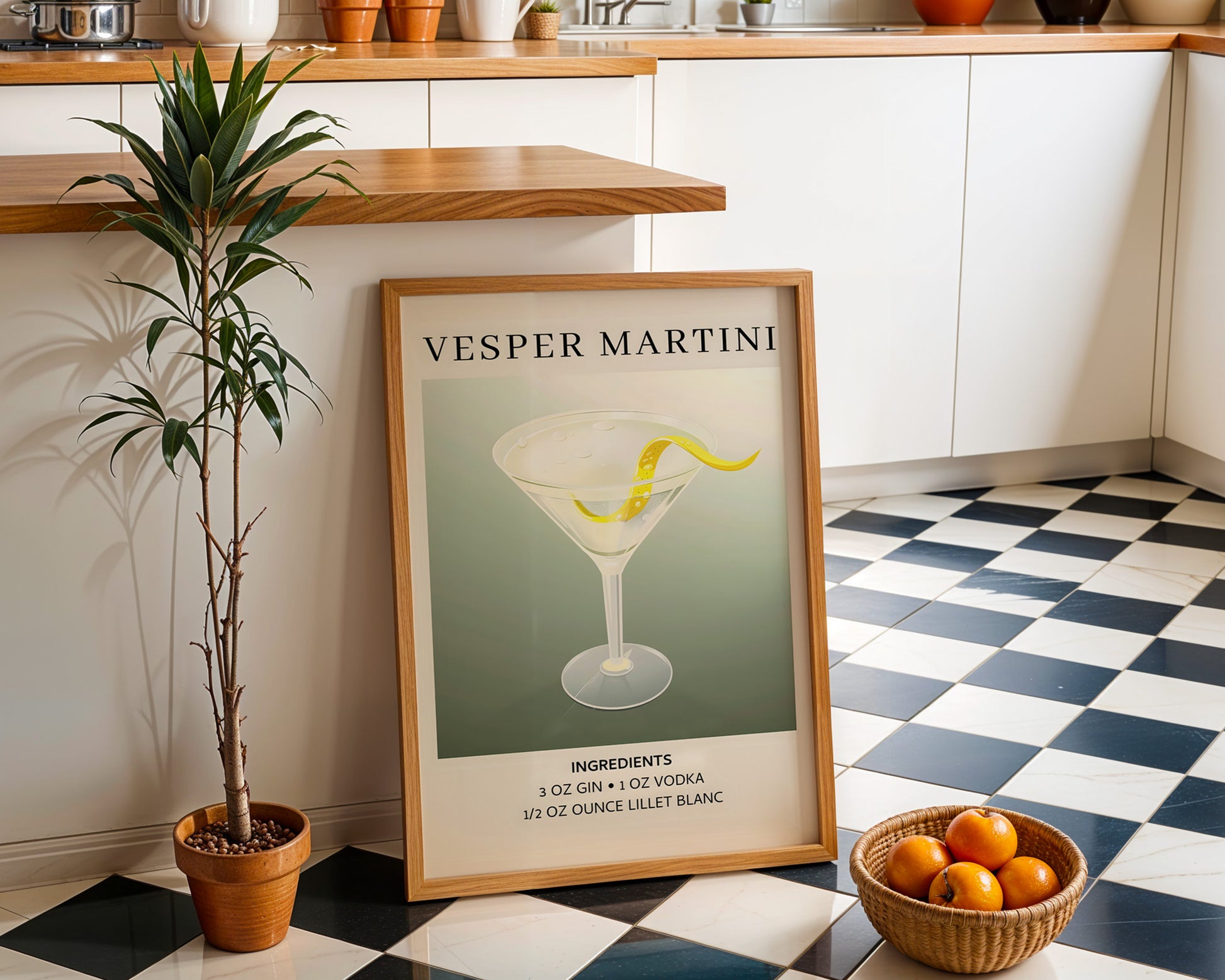 Vesper Martini Vintage Cocktail Poster - GroovyGrove