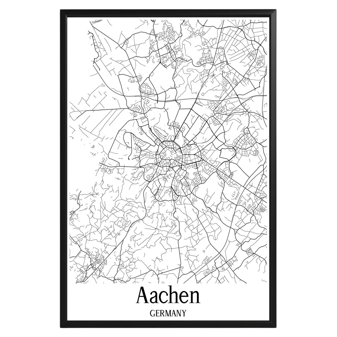 Aachen Germany City Map Poster - GroovyGrove