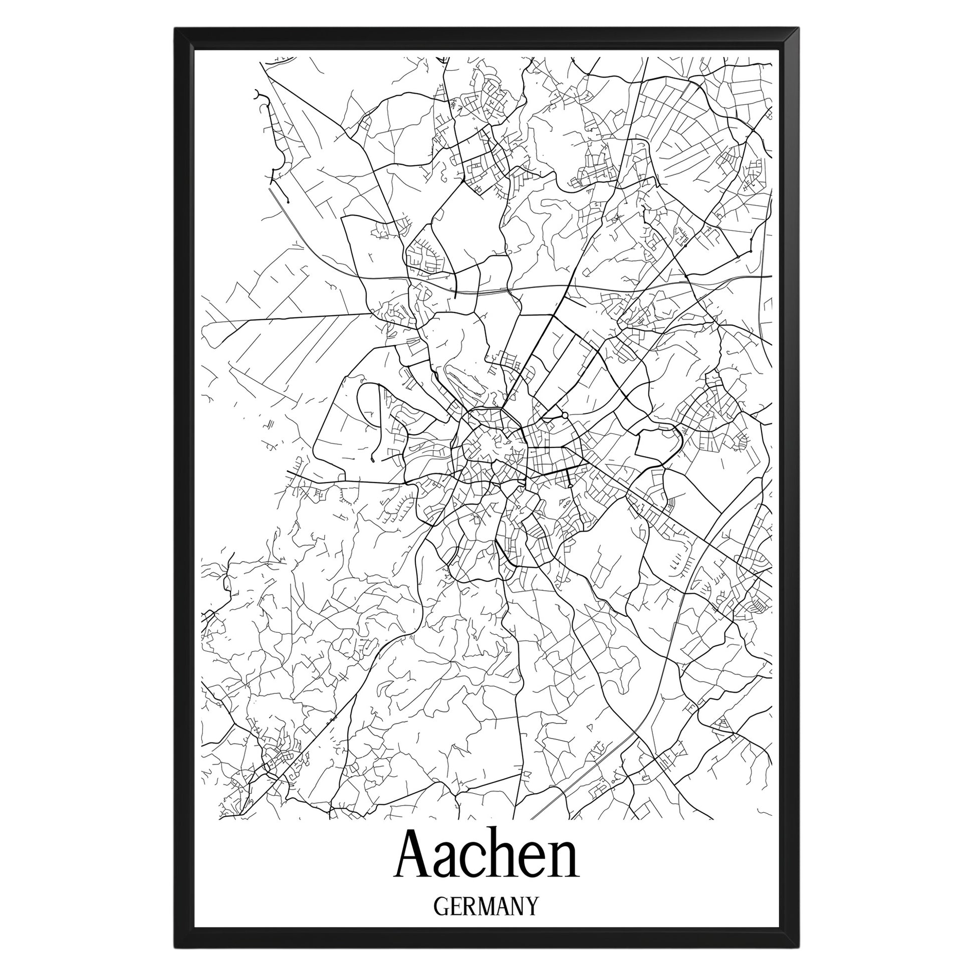 Aachen Germany City Map Poster - GroovyGrove