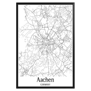 Aachen Germany City Map Poster - GroovyGrove