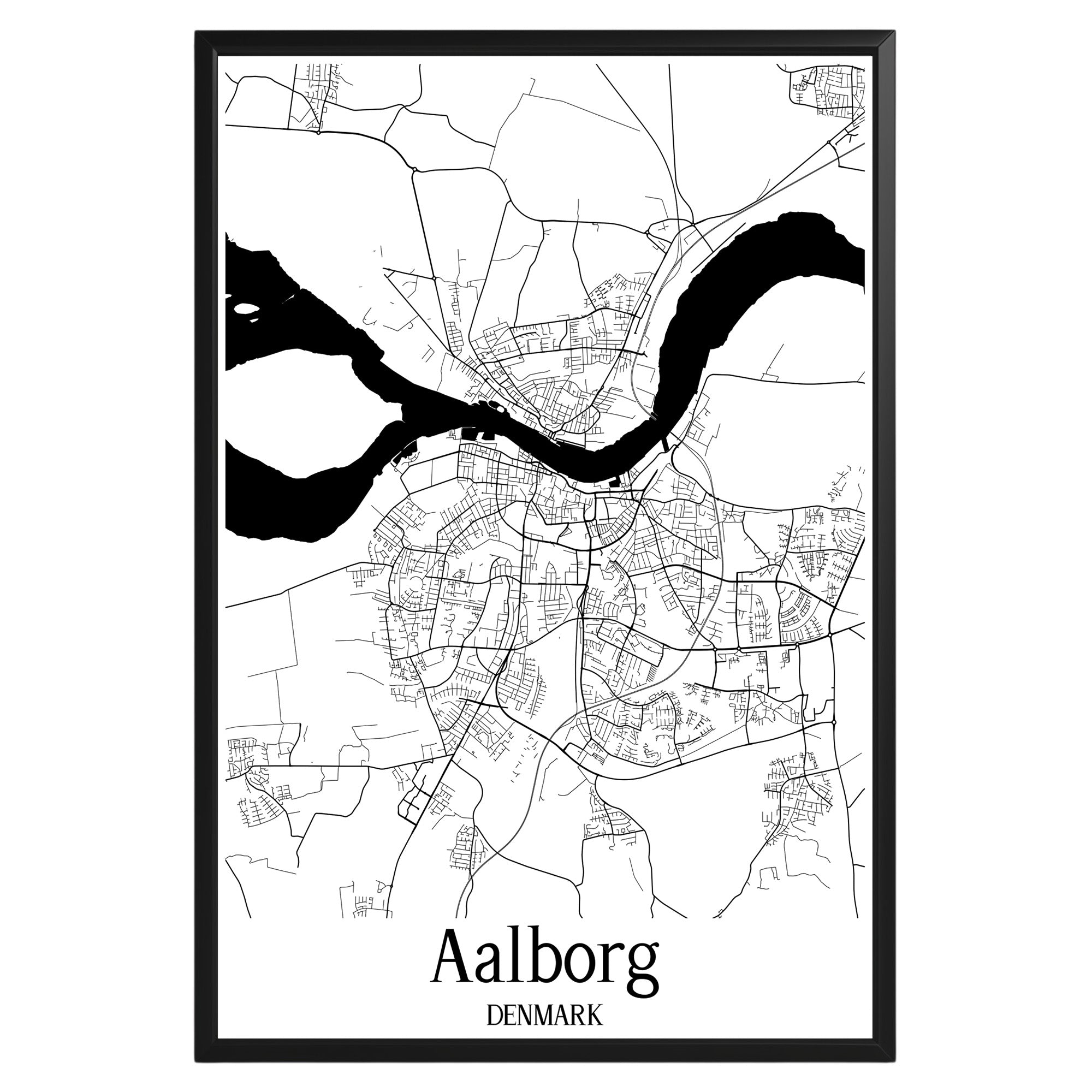 Aalborg Denmark City Map Poster - GroovyGrove