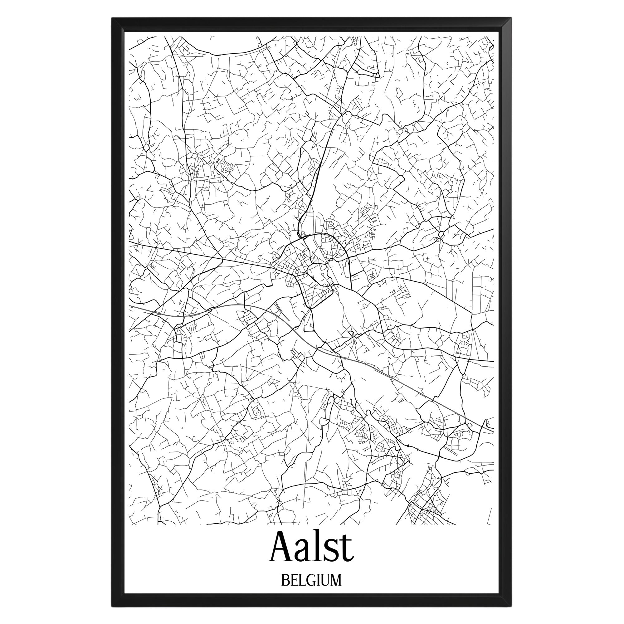 Aalst Belgium City Map Poster - GroovyGrove