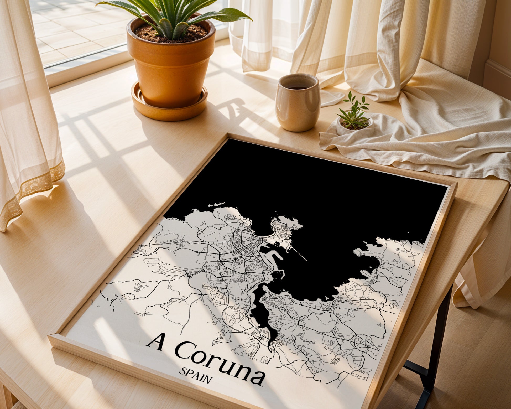 A Coruña Spain City Map Poster - GroovyGrove