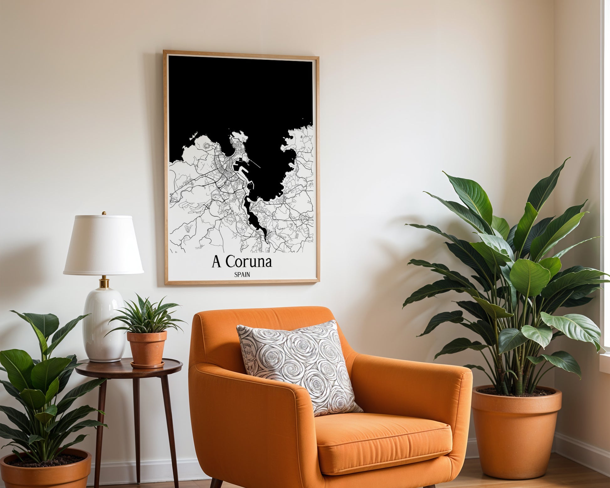 A Coruña Spain City Map Poster - GroovyGrove