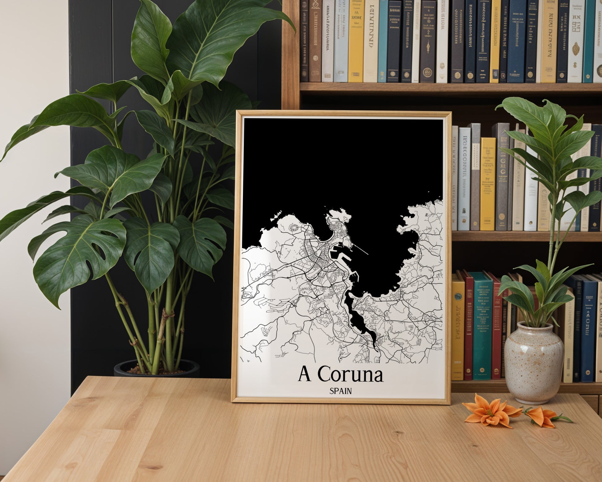 A Coruña Spain City Map Poster - GroovyGrove