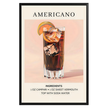 Americano Vintage Cocktail Poster - GroovyGrove