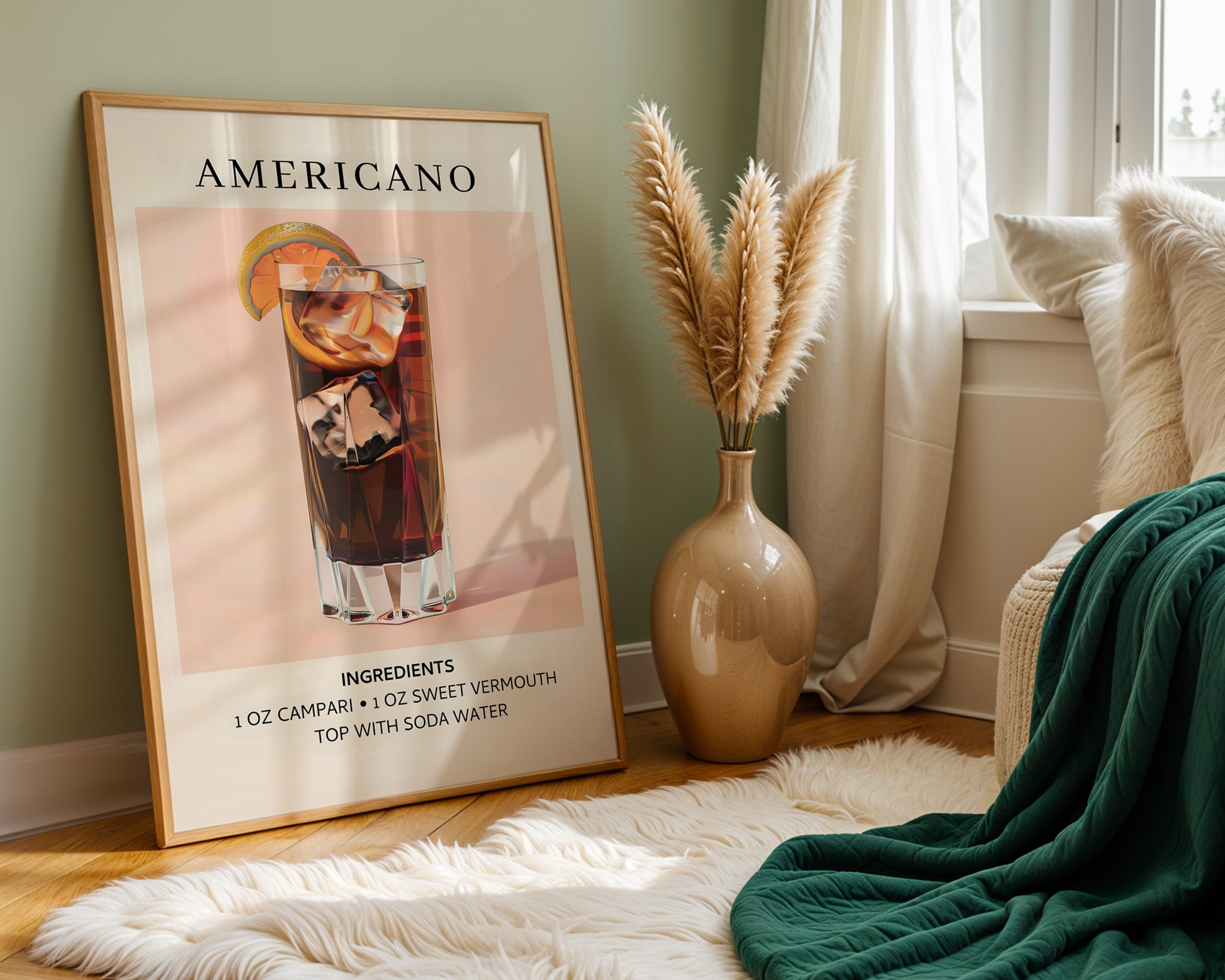 Americano Vintage Cocktail Poster - GroovyGrove