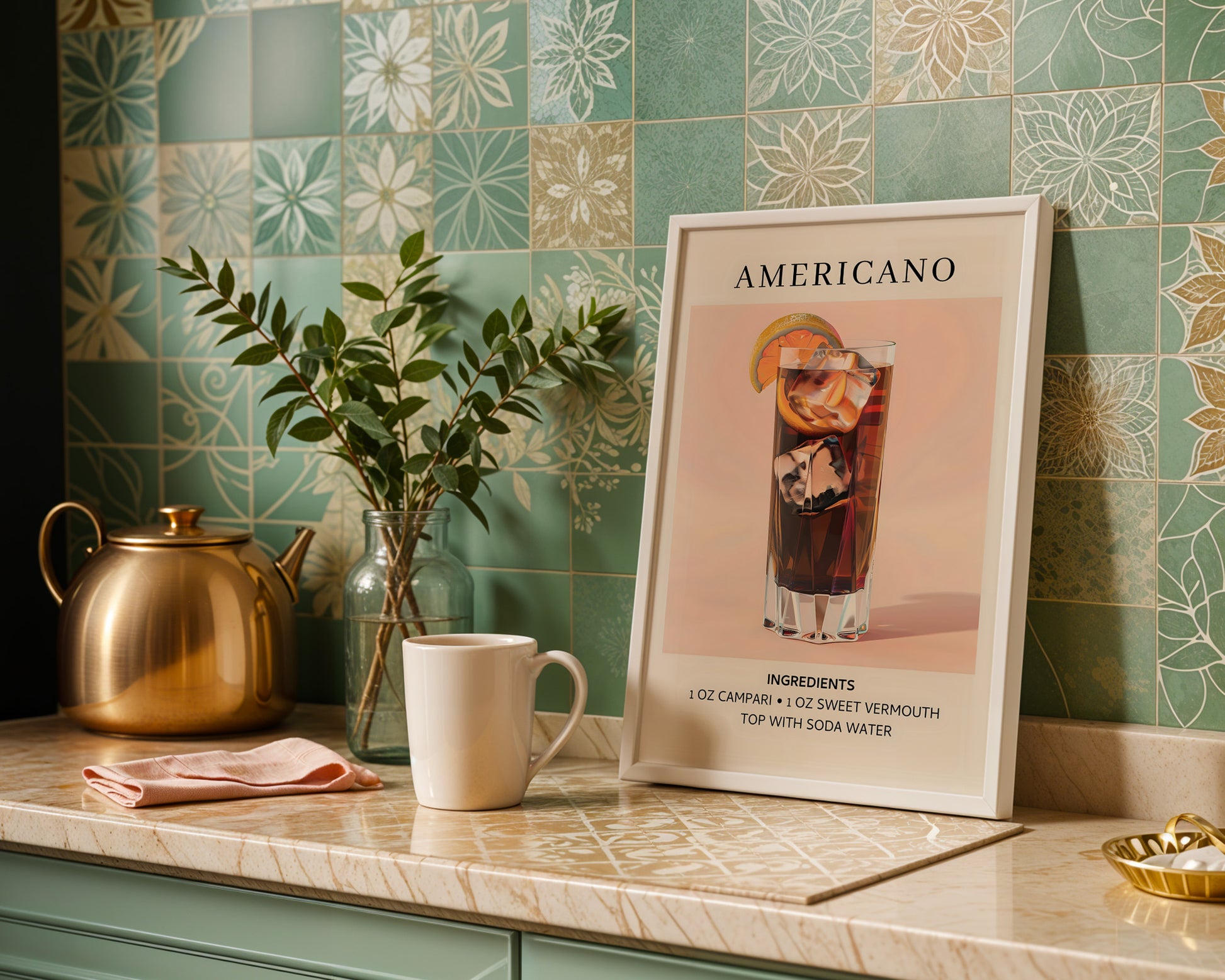 Americano Vintage Cocktail Poster - GroovyGrove