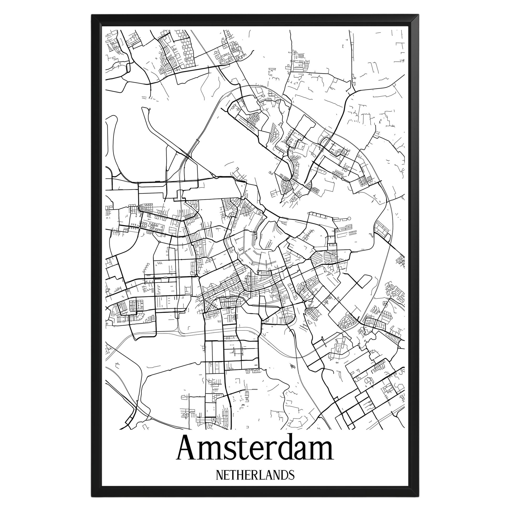 Amsterdam Netherlands City Map Poster - GroovyGrove