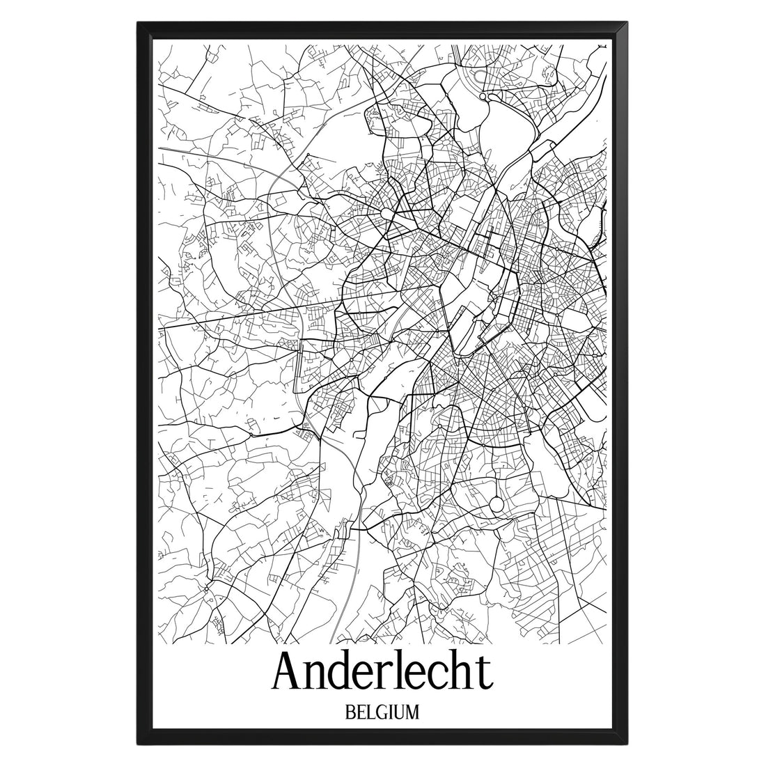 Anderlecht Belgium City Map Poster - GroovyGrove