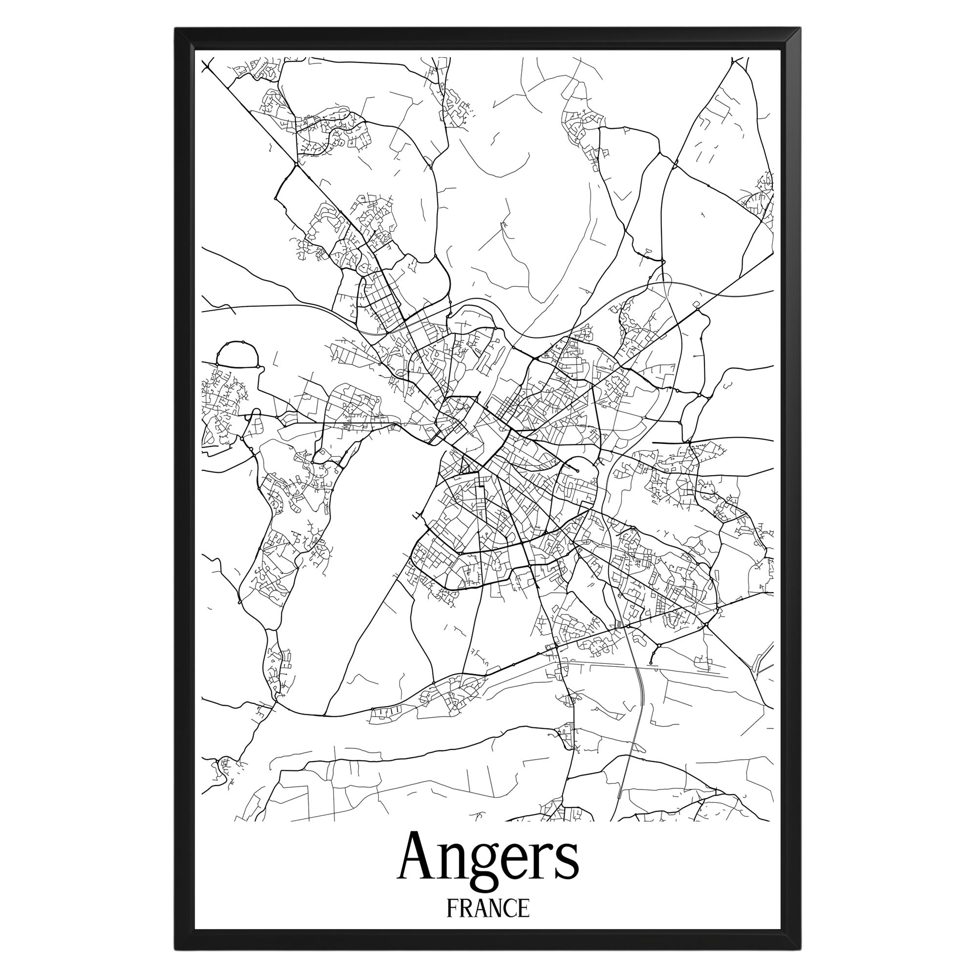 Angers France City Map Poster - GroovyGrove