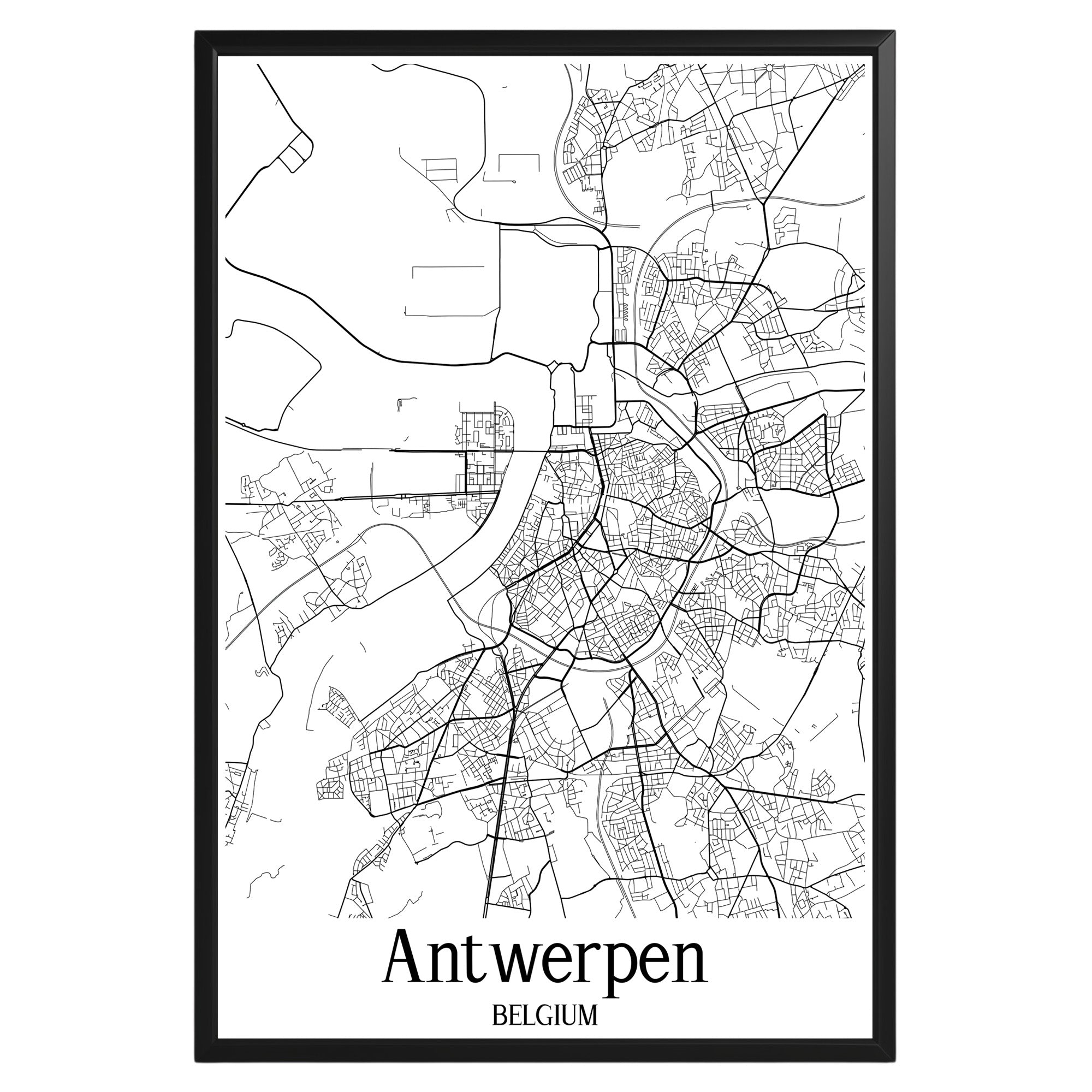 Antwerpen Belgium City Map Poster - GroovyGrove