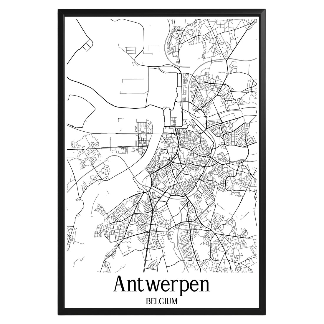 Antwerpen Belgium City Map Poster - GroovyGrove