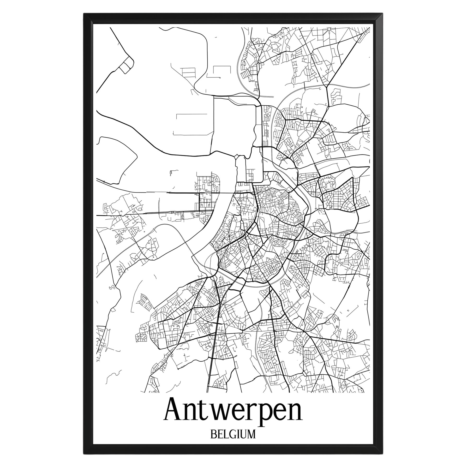 Antwerpen Belgium City Map Poster - GroovyGrove