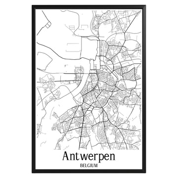 Antwerpen Belgium City Map Poster - GroovyGrove