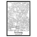 Archway United Kingdom City Map Poster - GroovyGrove