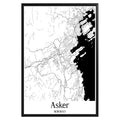 Asker Norway City Map Poster - GroovyGrove