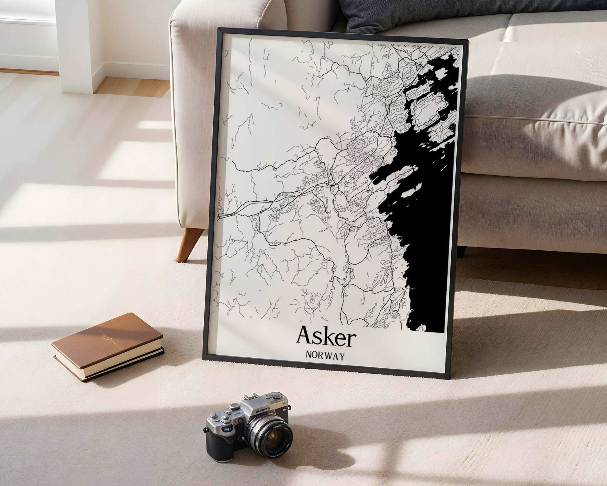 Asker Norway City Map Poster - GroovyGrove