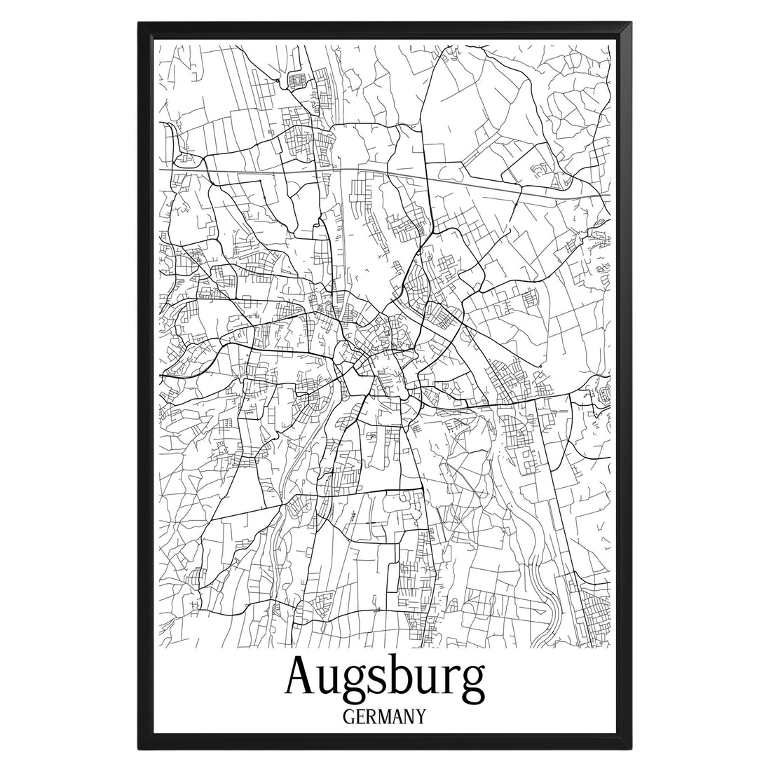 Augsburg Germany City Map Poster - GroovyGrove