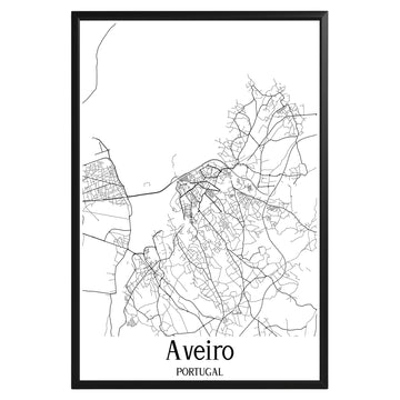 Aveiro Portugal City Map Poster - GroovyGrove