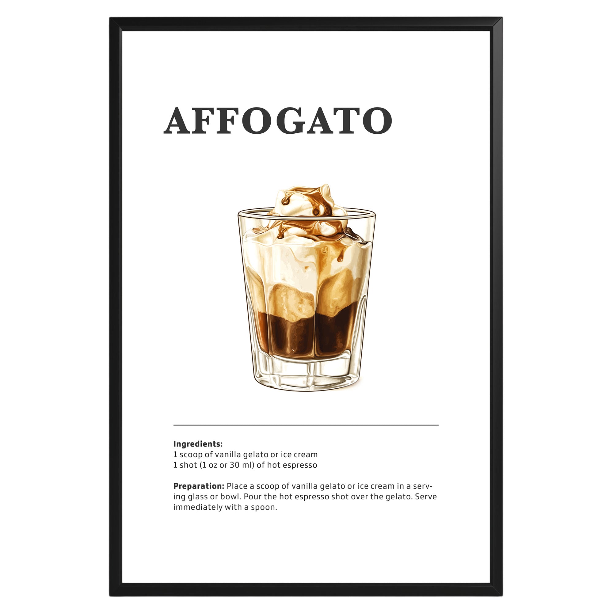 Affogato Coffee Recipe Poster - GroovyGrove