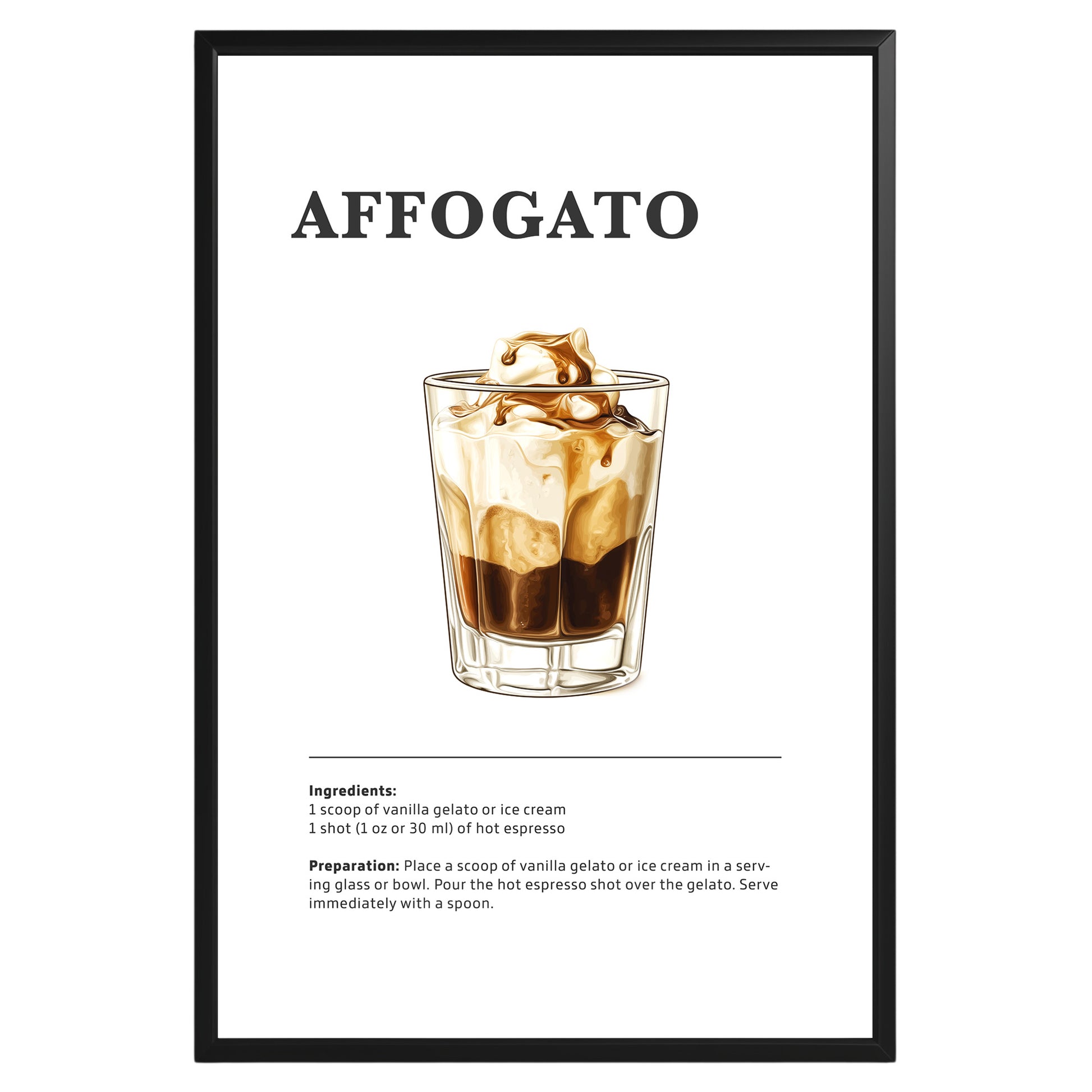 Affogato Coffee Recipe Poster - GroovyGrove