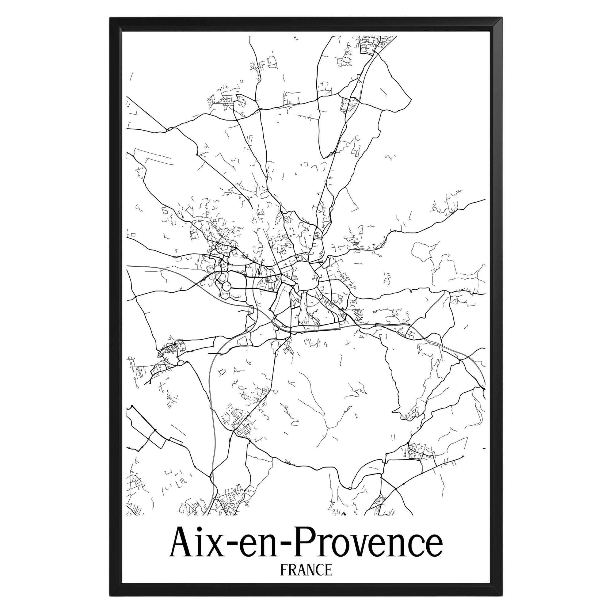 Aix-en-Provence France City Map Poster - GroovyGrove