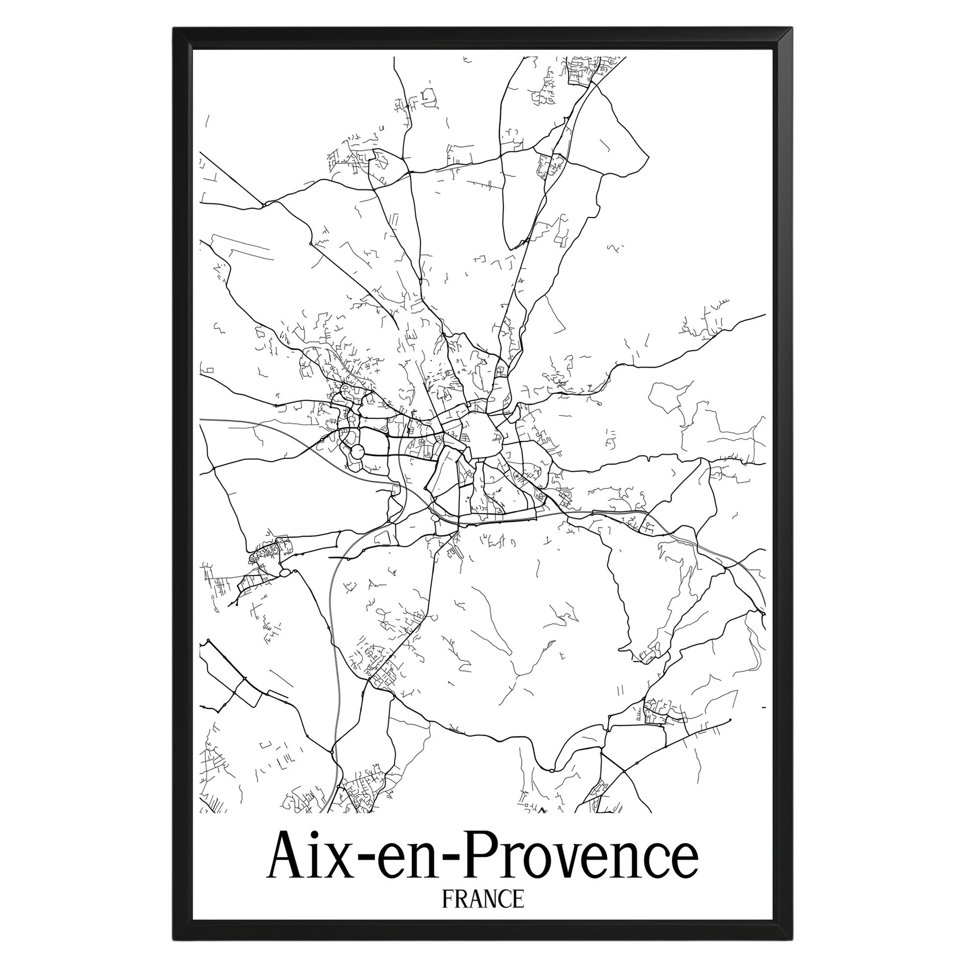 Aix-en-Provence France City Map Poster - GroovyGrove