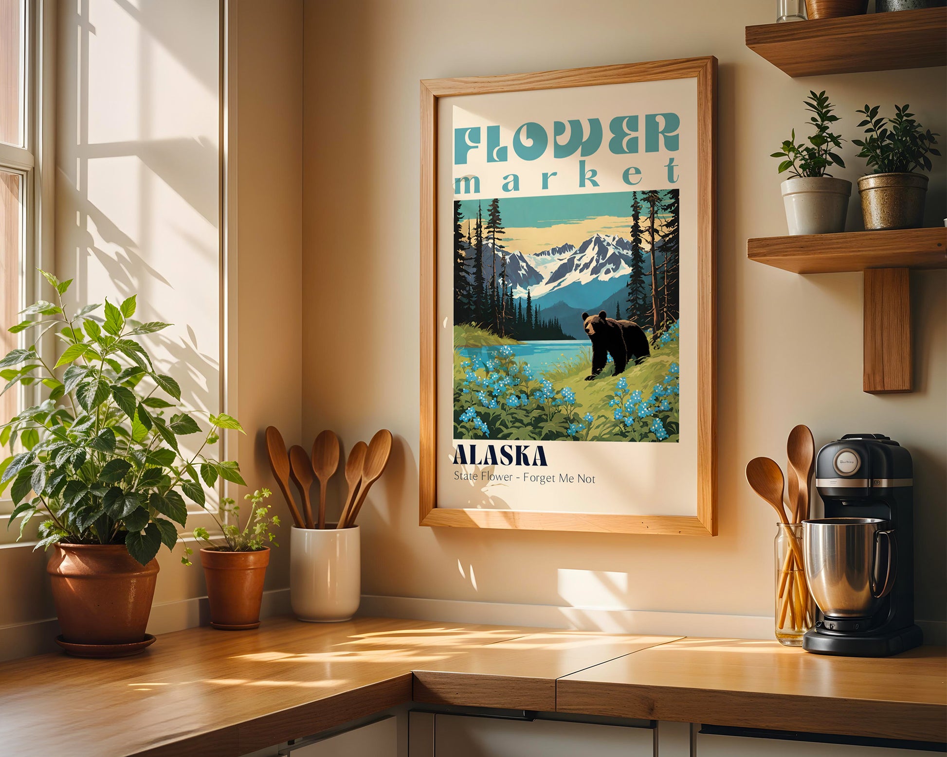 Alaska Flower Market Vintage Poster - GroovyGrove