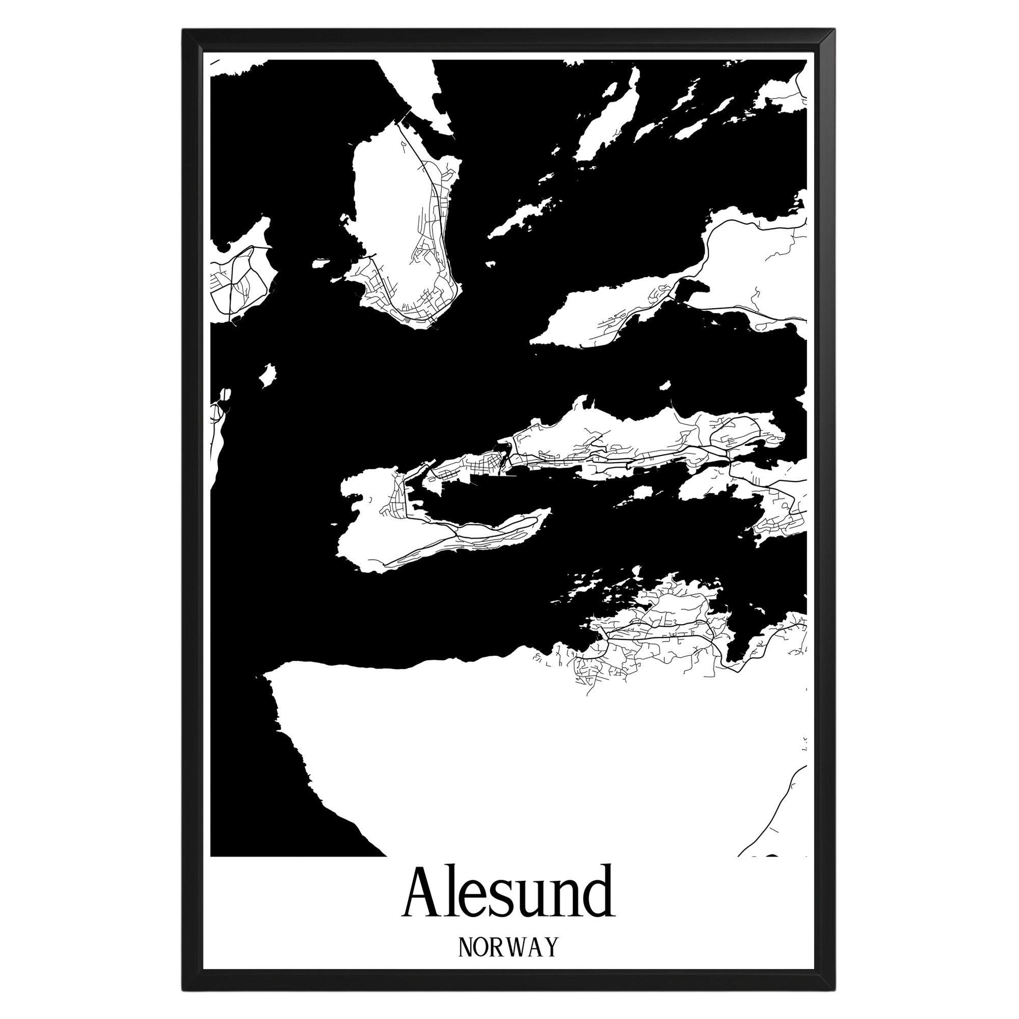 Alesund Norway City Map Poster - GroovyGrove