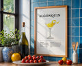 Algonquin Cocktail Recipe Poster - GroovyGrove