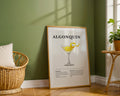 Algonquin Cocktail Recipe Poster - GroovyGrove