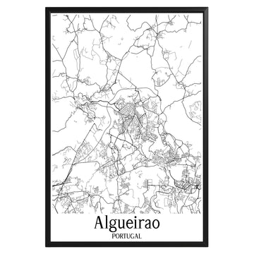 Algueirao Portugal City Map Poster - GroovyGrove