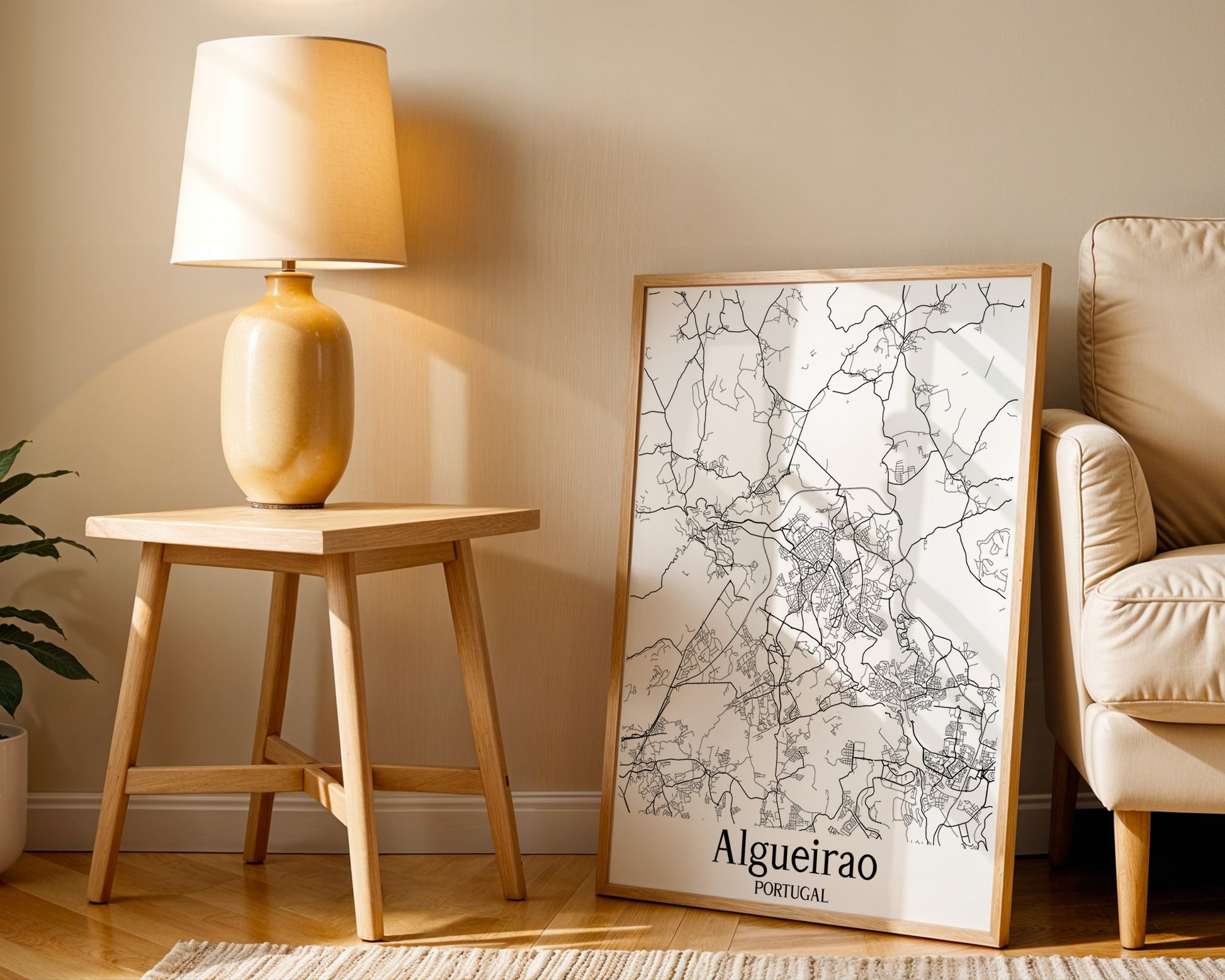 Algueirao Portugal City Map Poster - GroovyGrove