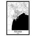 Alicante Spain City Map Poster - GroovyGrove