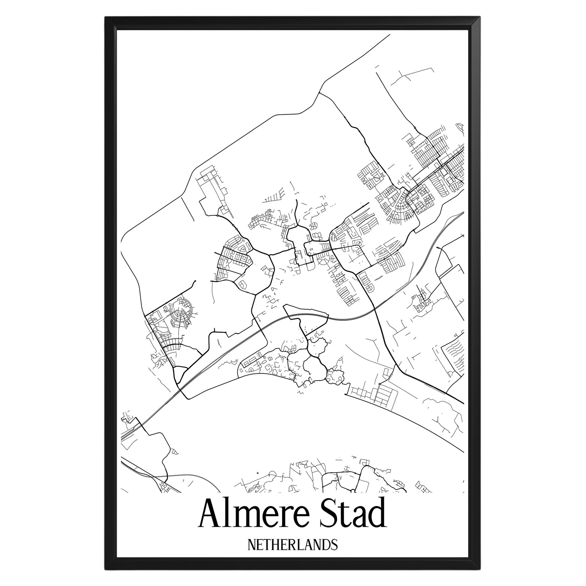 Almere Netherlands City Map Poster - GroovyGrove