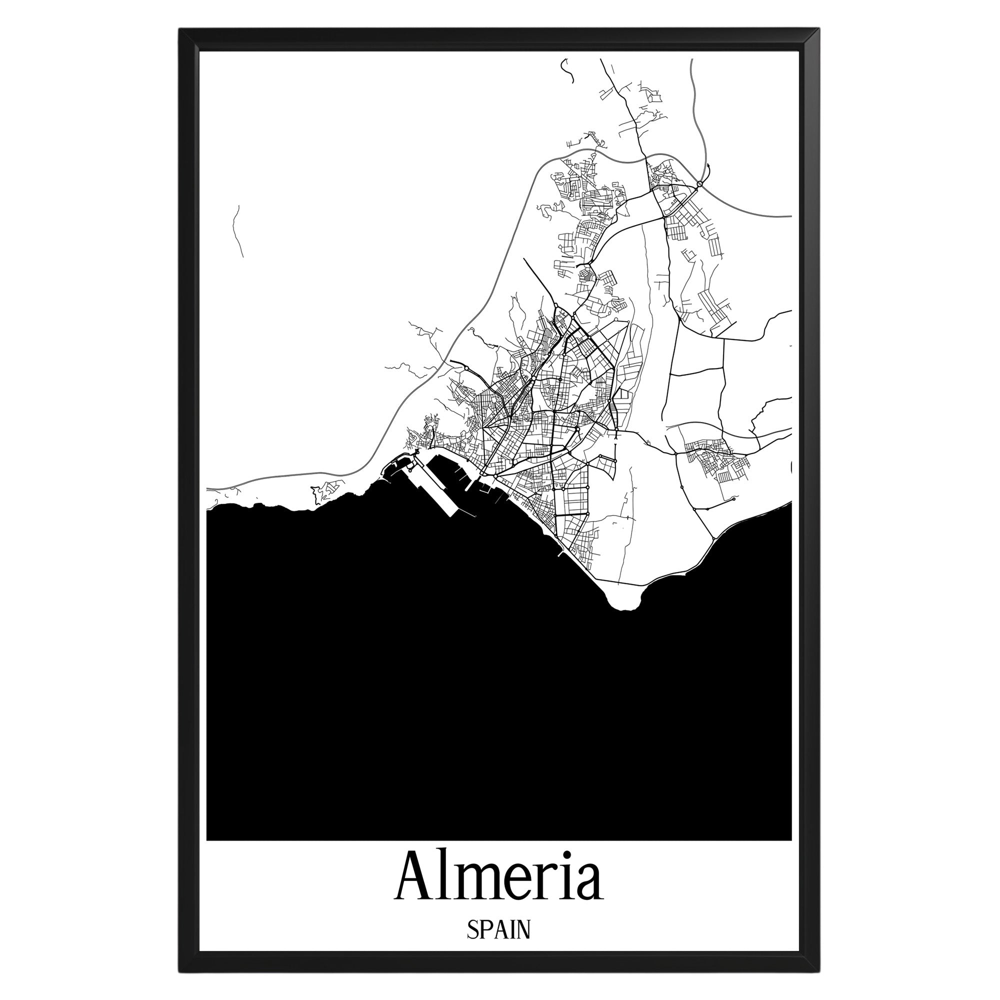 Almeria Spain City Map Poster - GroovyGrove