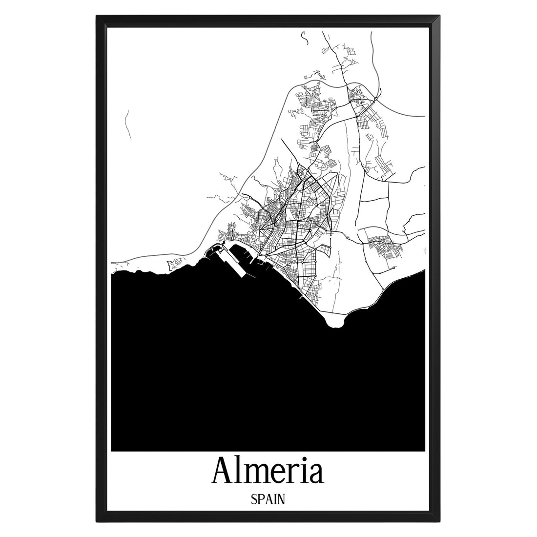 Almeria Spain City Map Poster - GroovyGrove