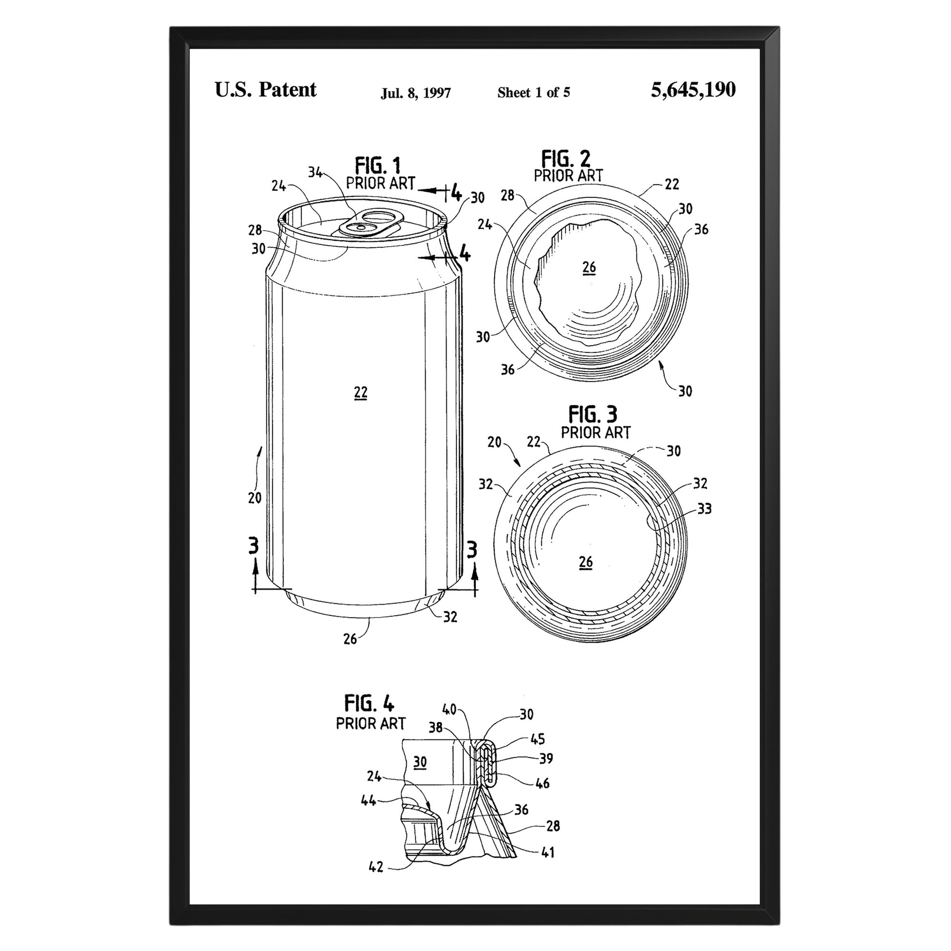 Aluminum Beer Can 1997 Patent Poster - GroovyGrove