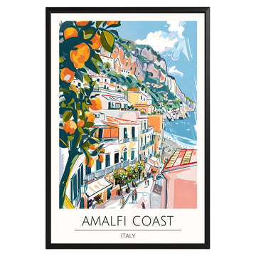 Amalfi Coast Italy Travel Poster - GroovyGrove