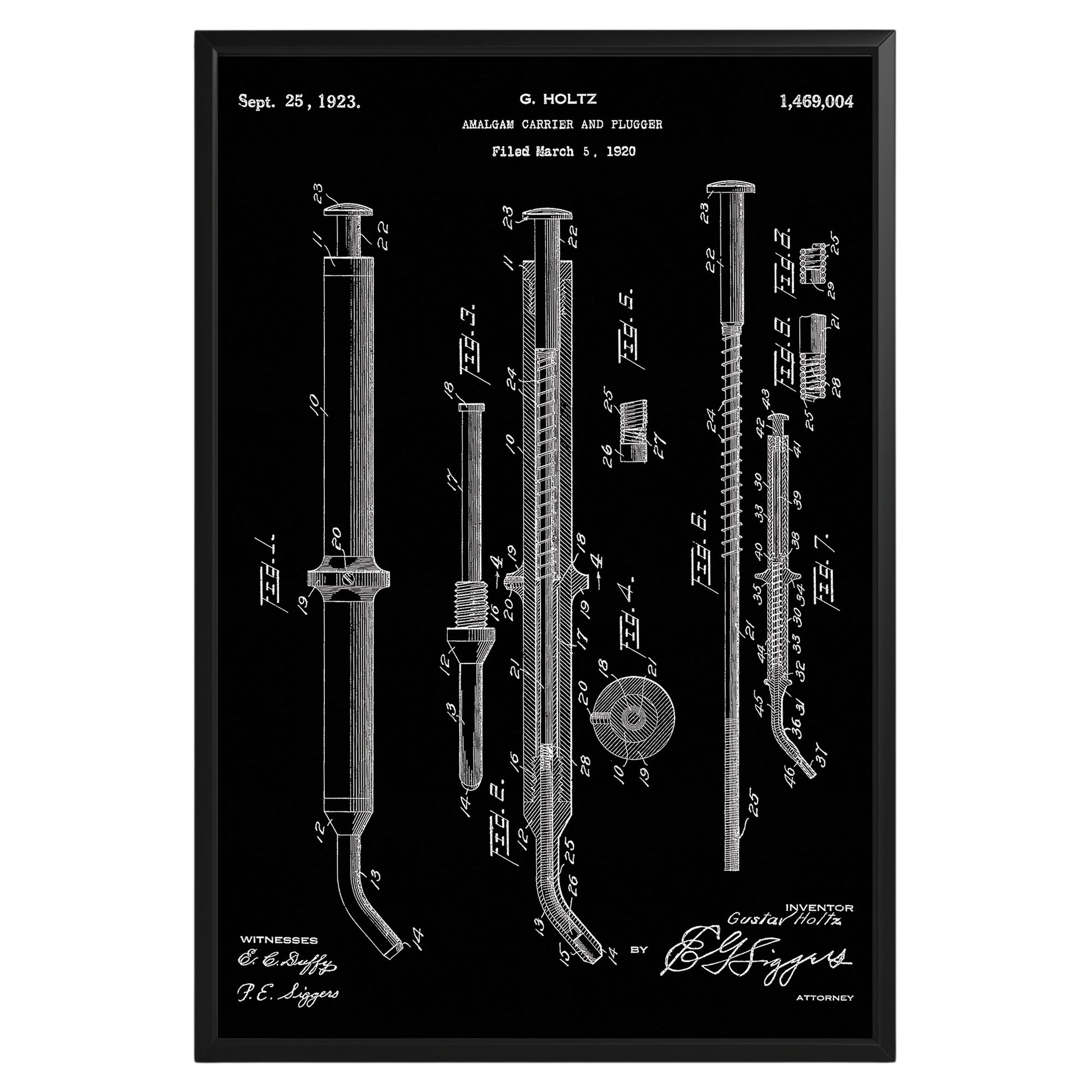 Amalgam Carrier Dental 1923 Patent Poster - GroovyGrove