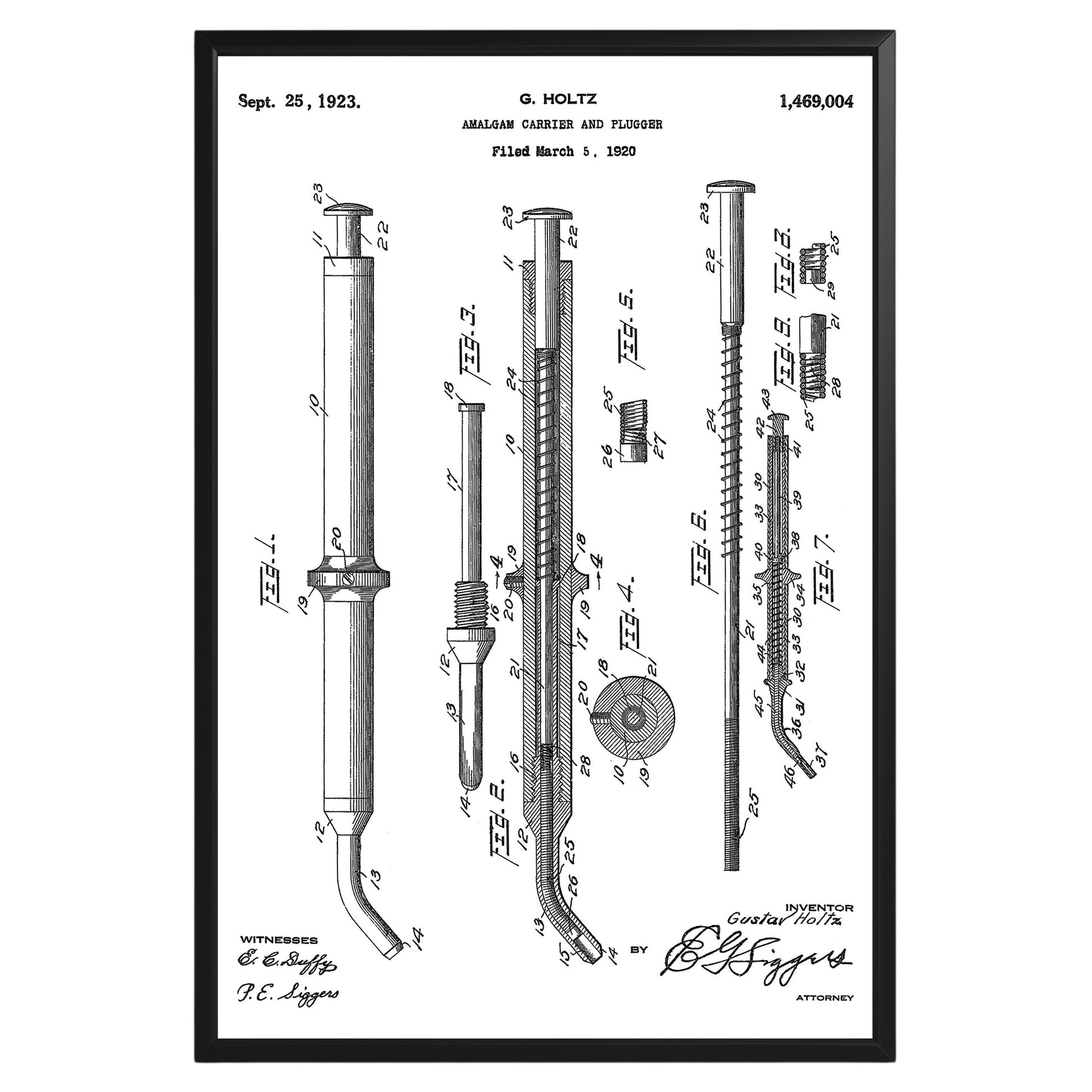 Amalgam Carrier Dental 1923 Patent Poster - GroovyGrove