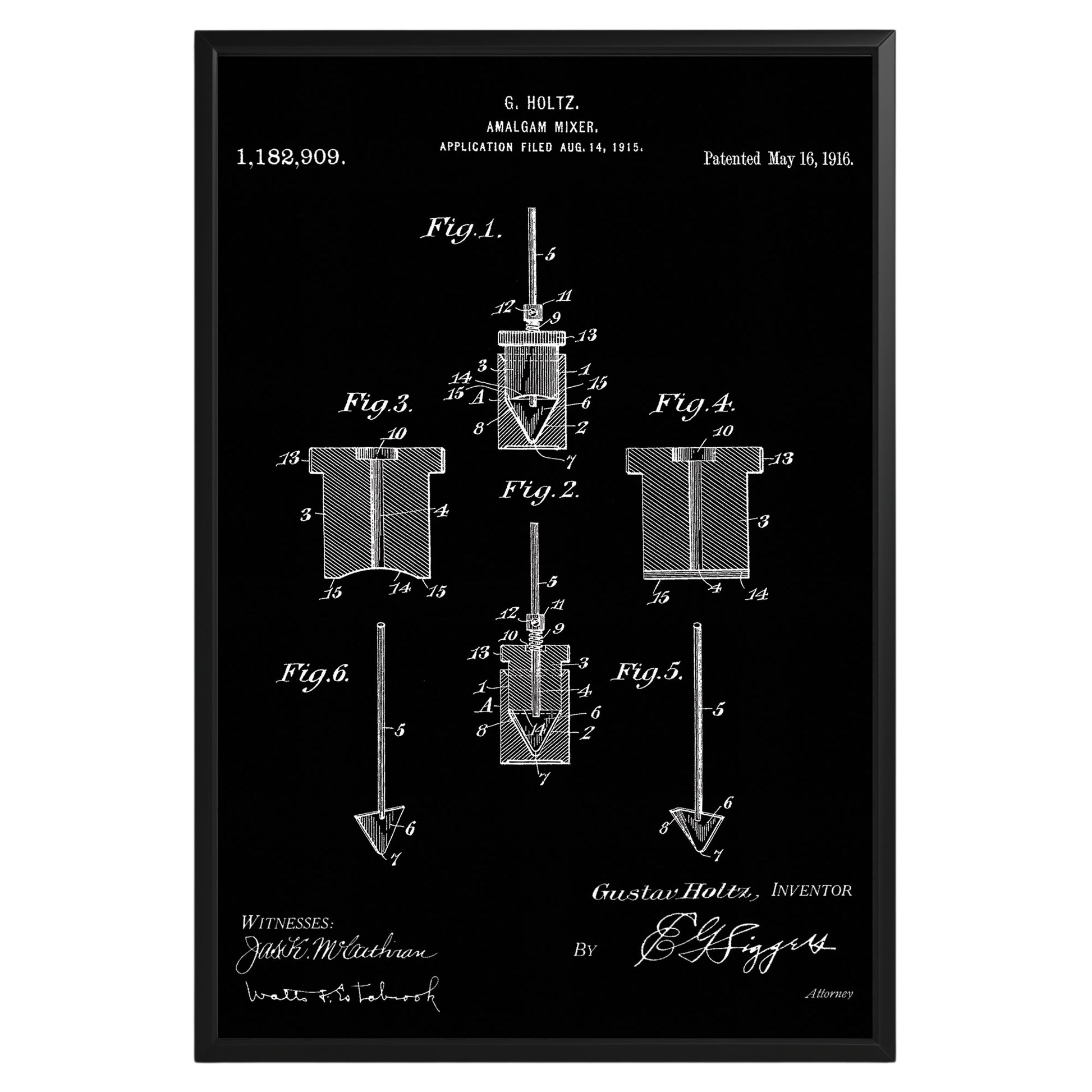 Amalgam Mixer Dental 1916 Patent Poster - GroovyGrove