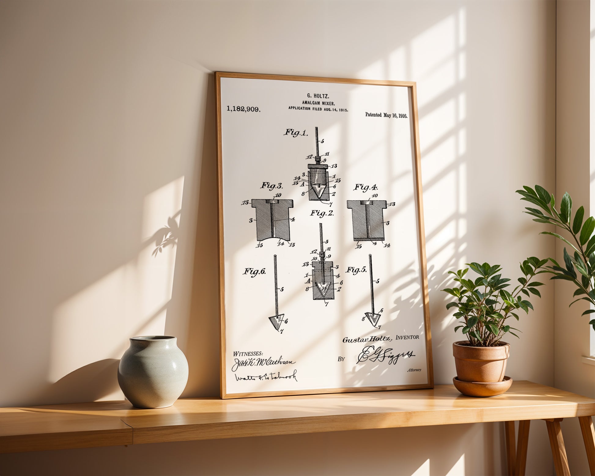 Amalgam Mixer Dental 1916 Patent Poster - GroovyGrove