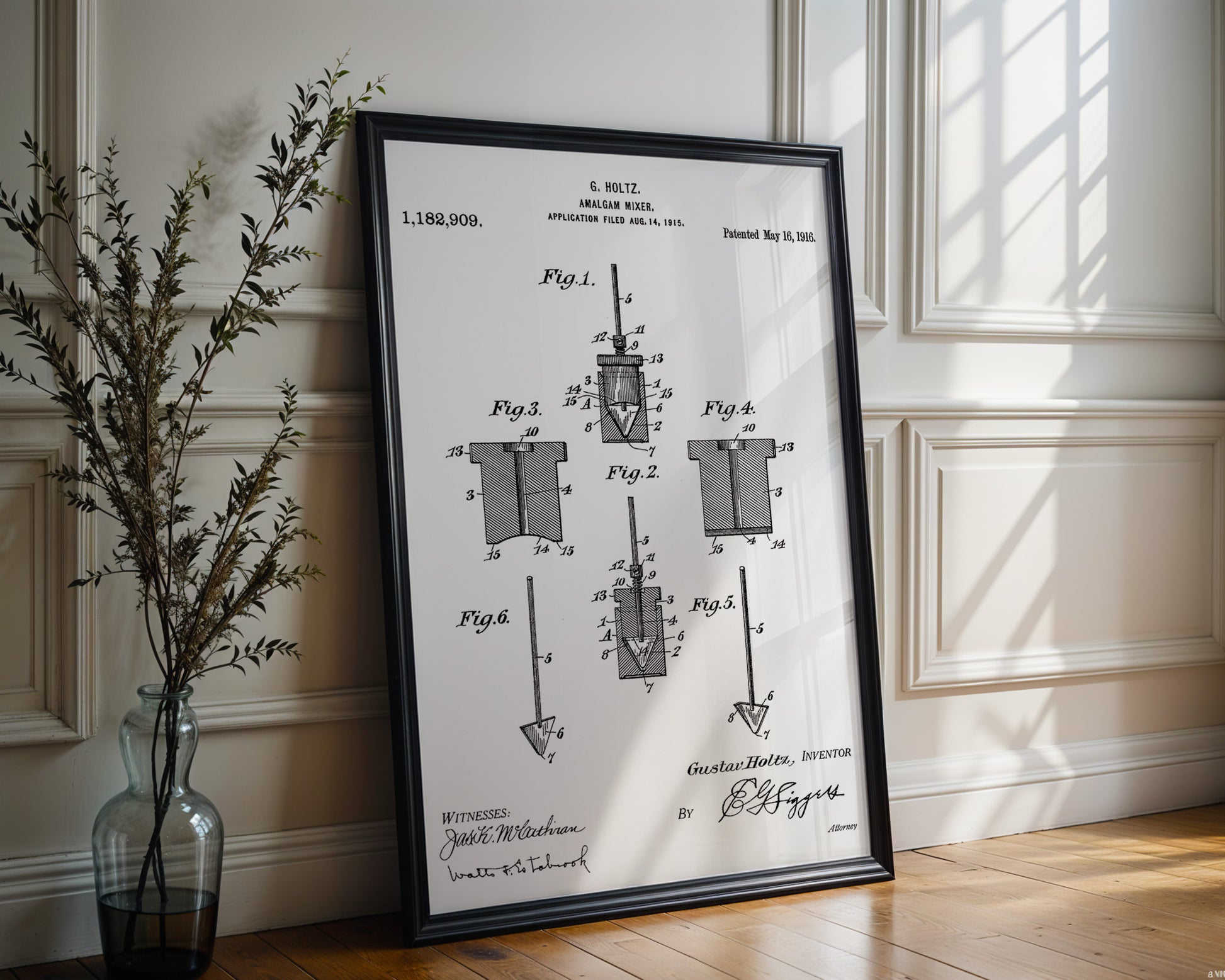 Amalgam Mixer Dental 1916 Patent Poster - GroovyGrove