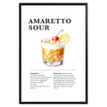 Amaretto Sour Cocktail Recipe Poster - GroovyGrove