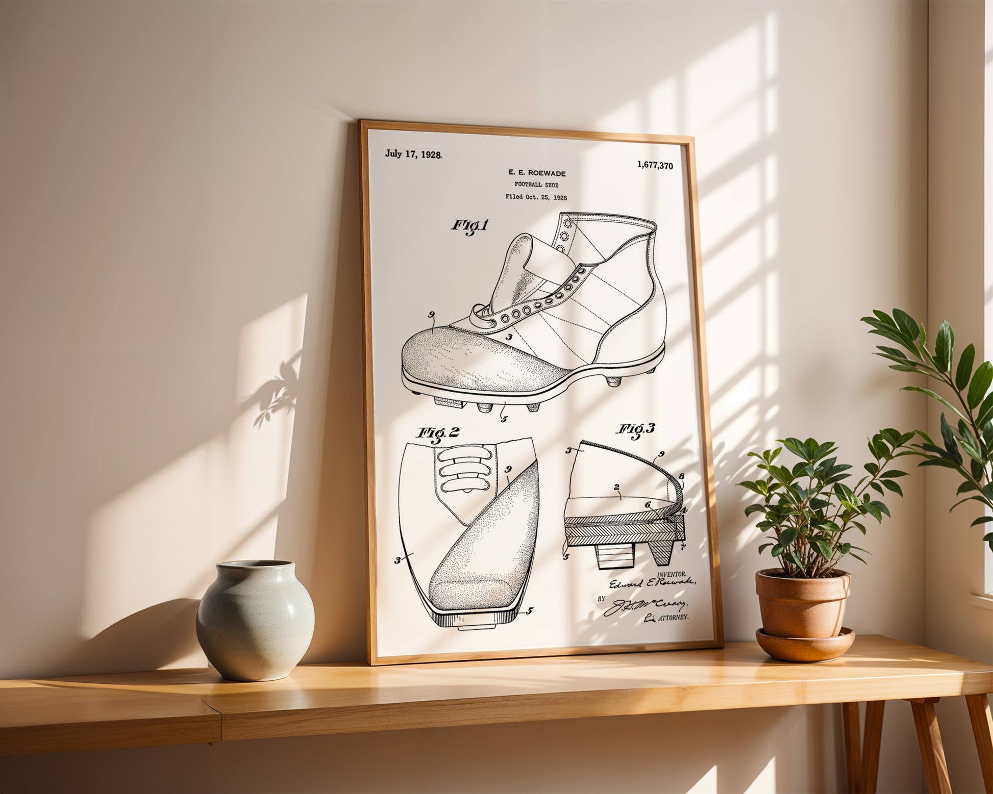 American Football Shoe 1928 Patent Poster - GroovyGrove